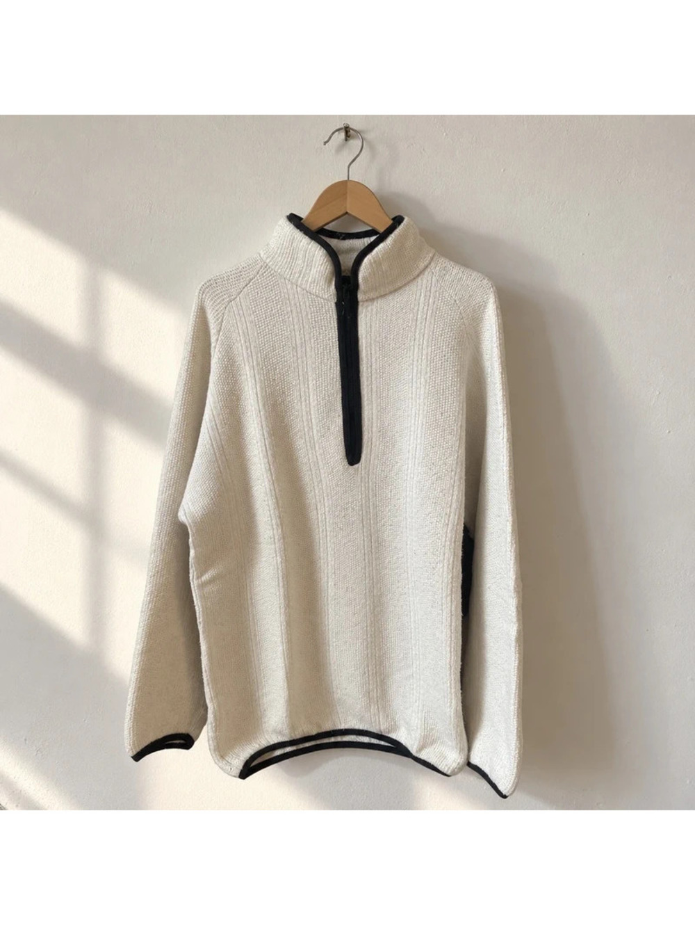 Vintage No End Made in Italy 100% Cotton Quarter Zip Sweater Men's L